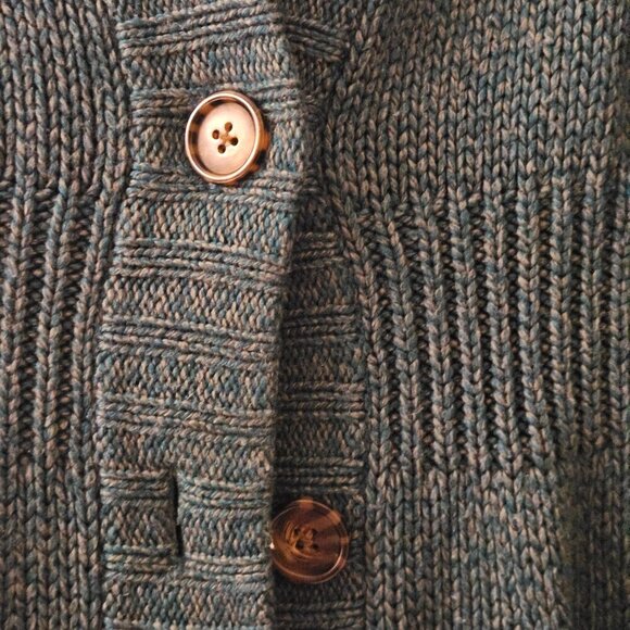 Sonoma blue long line cardigan Brown buttons winter wear pockets warm wool M - Picture 8 of 15